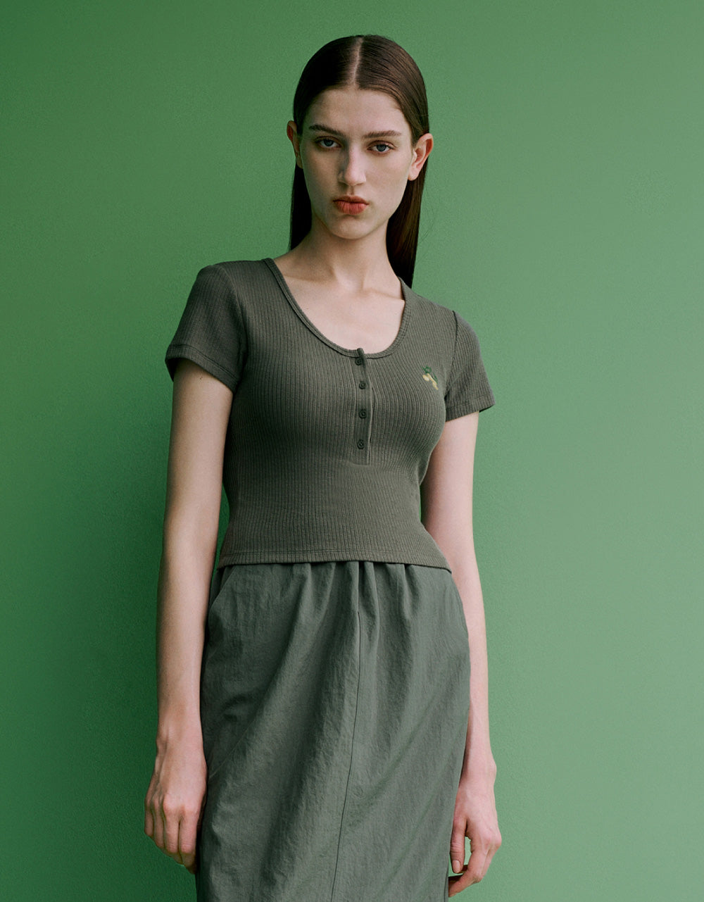 Cherry Detail Knitted T-Shirt