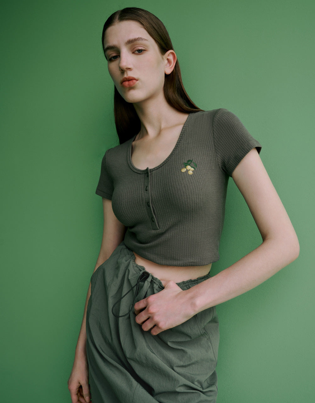 Cherry Detail Knitted T-Shirt