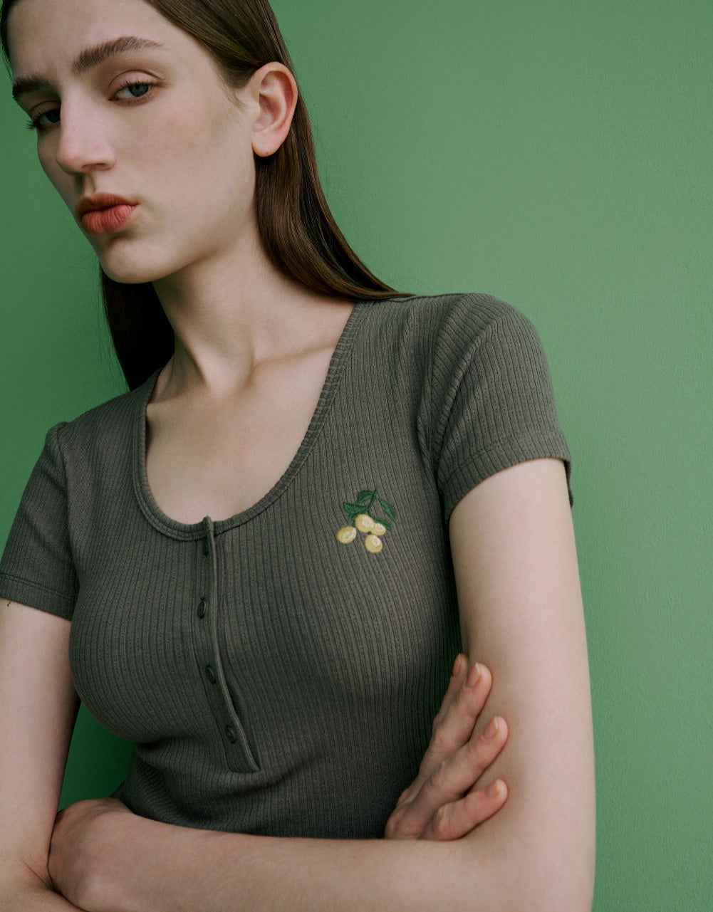 Cherry Detail Knitted T-Shirt