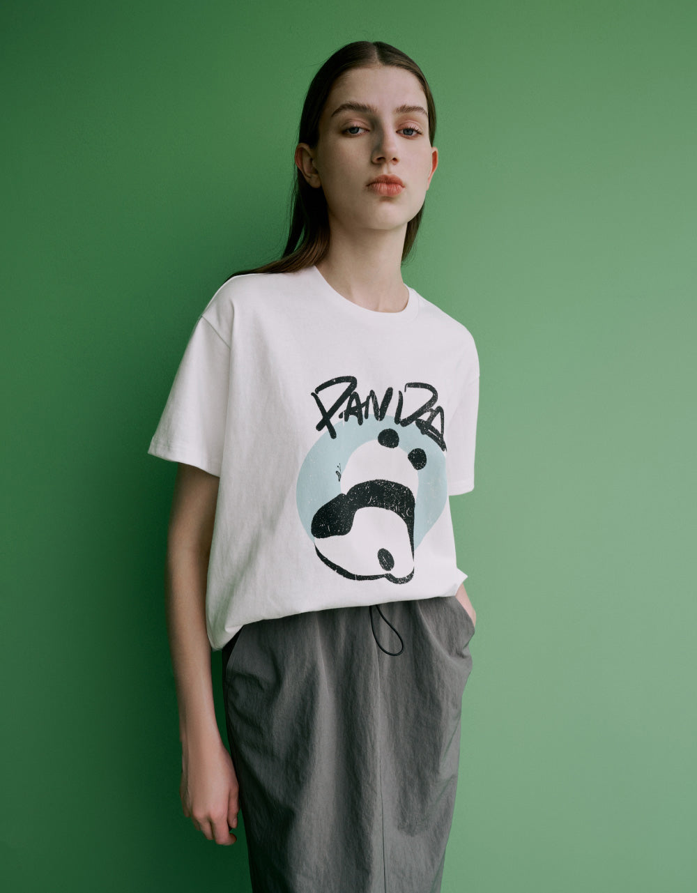 Panda Printed Crew Neck T-Shirt
