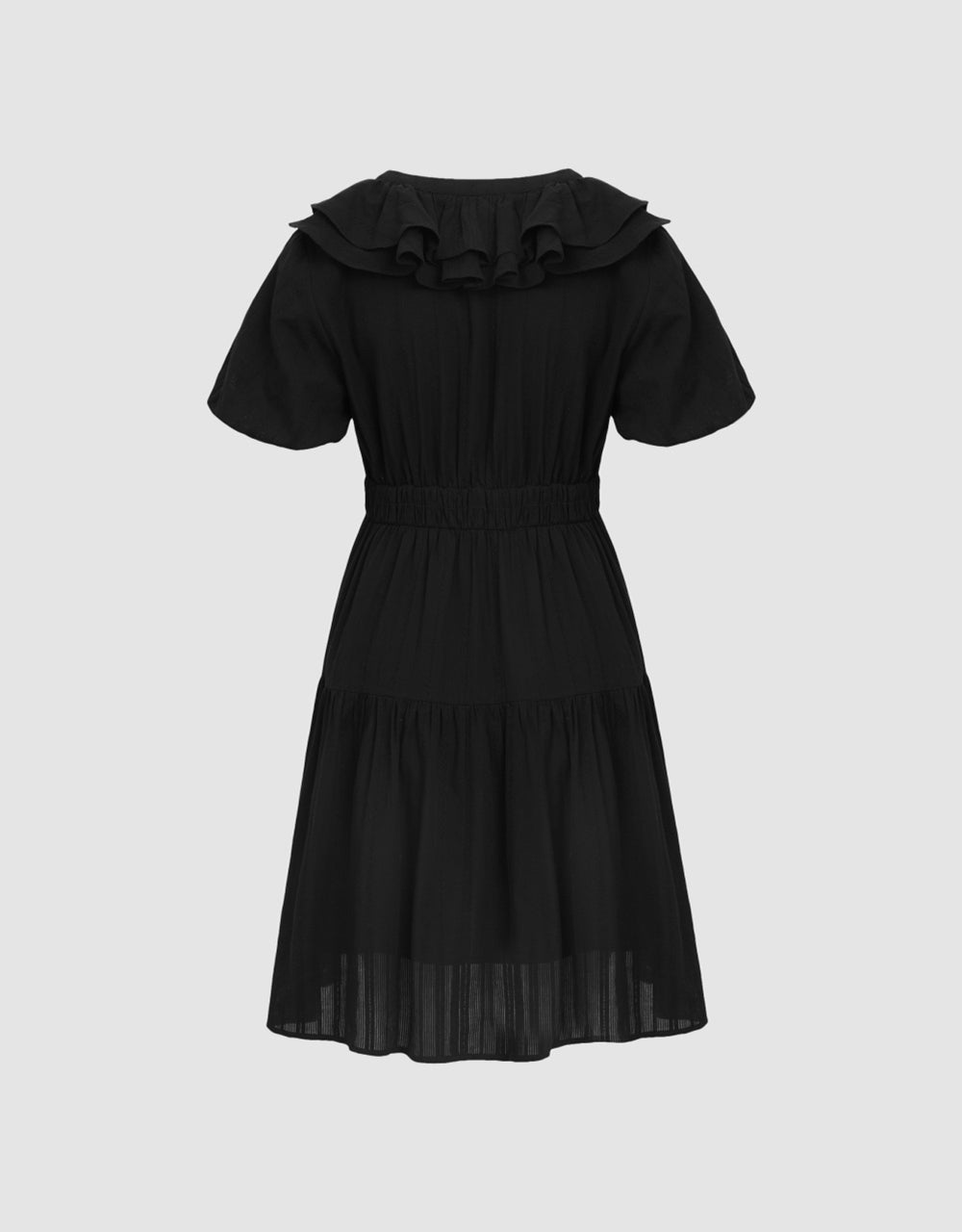 Ruffle Lapel Midi Dress