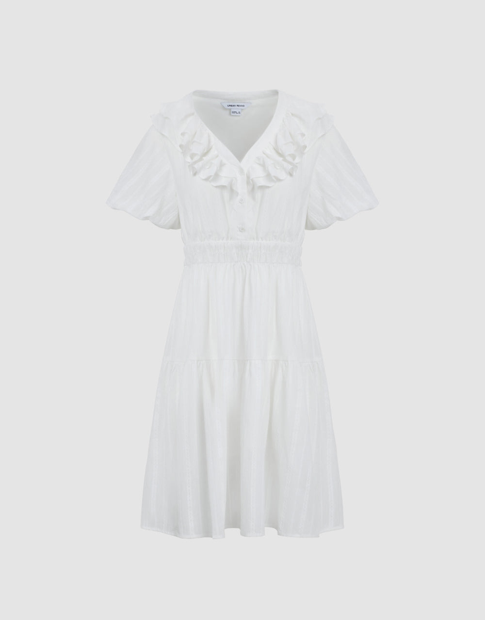 Ruffle Lapel Midi Dress