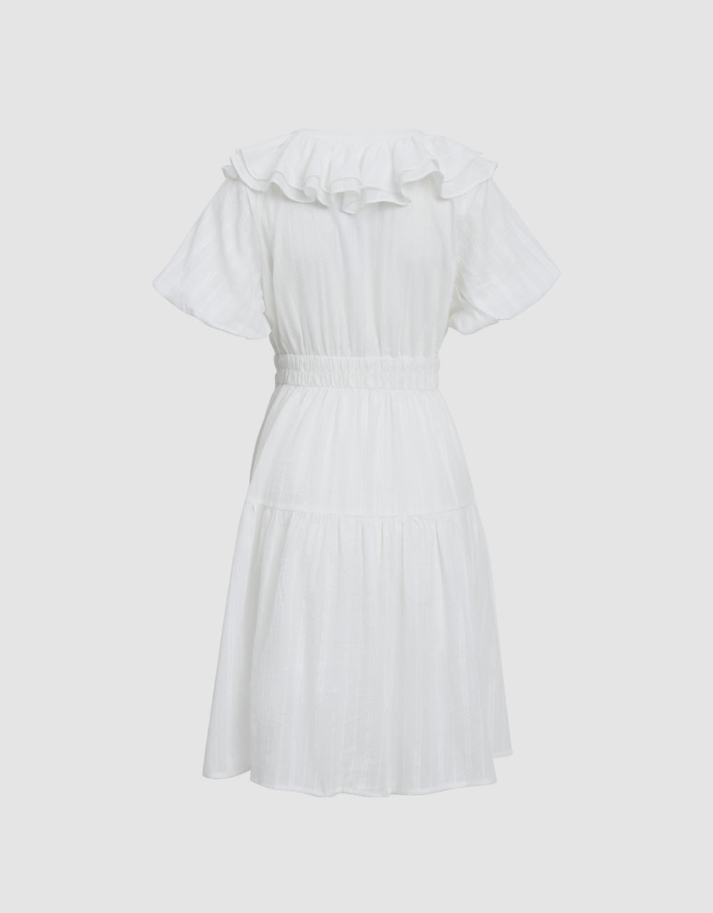 Ruffle Lapel Midi Dress