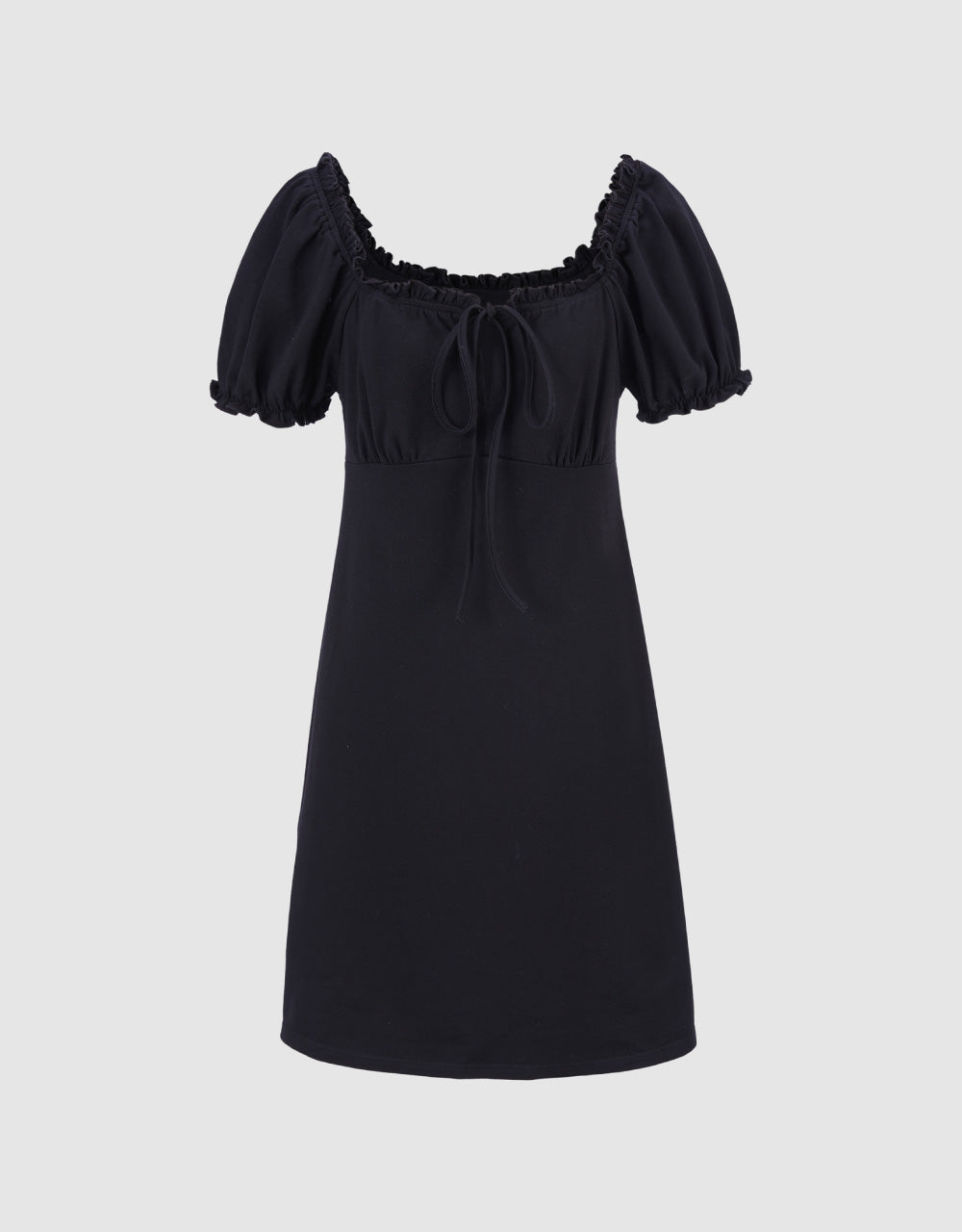 Tie Front Frill Trim Dress