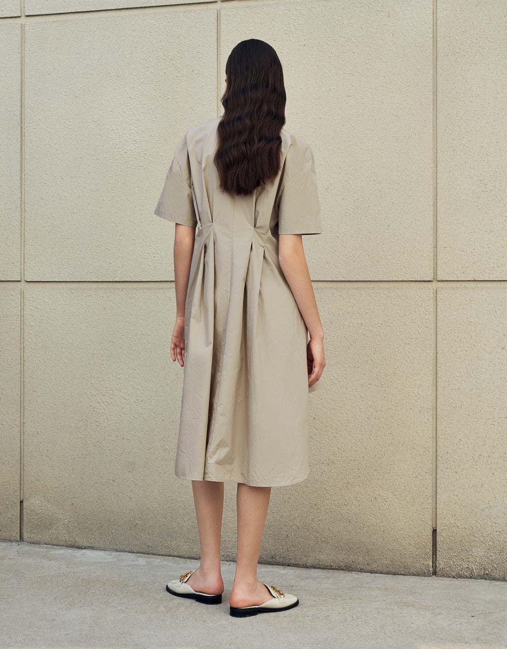 V-Neck Skater Shirt Dress
