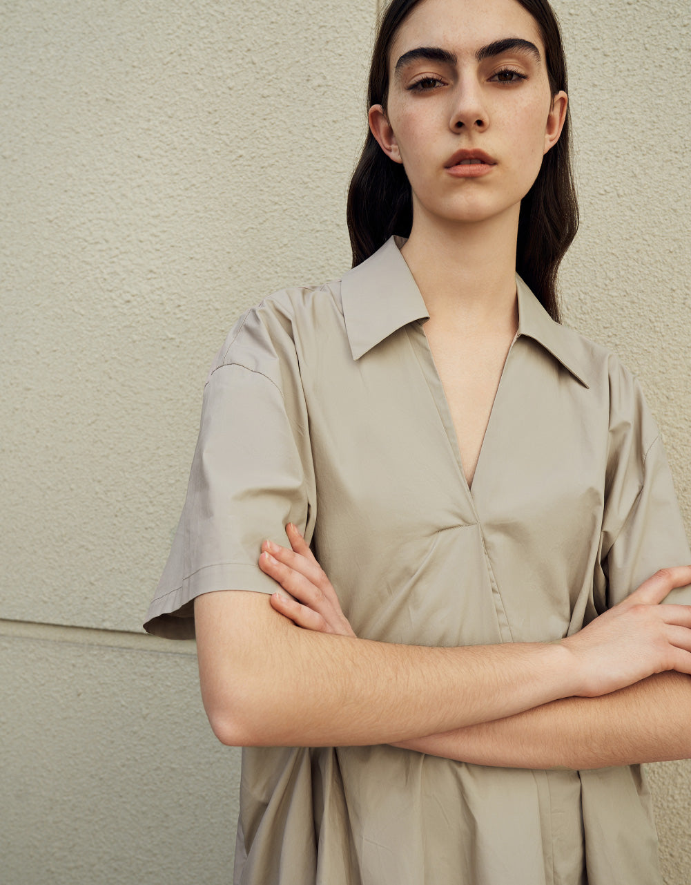 V-Neck Skater Shirt Dress
