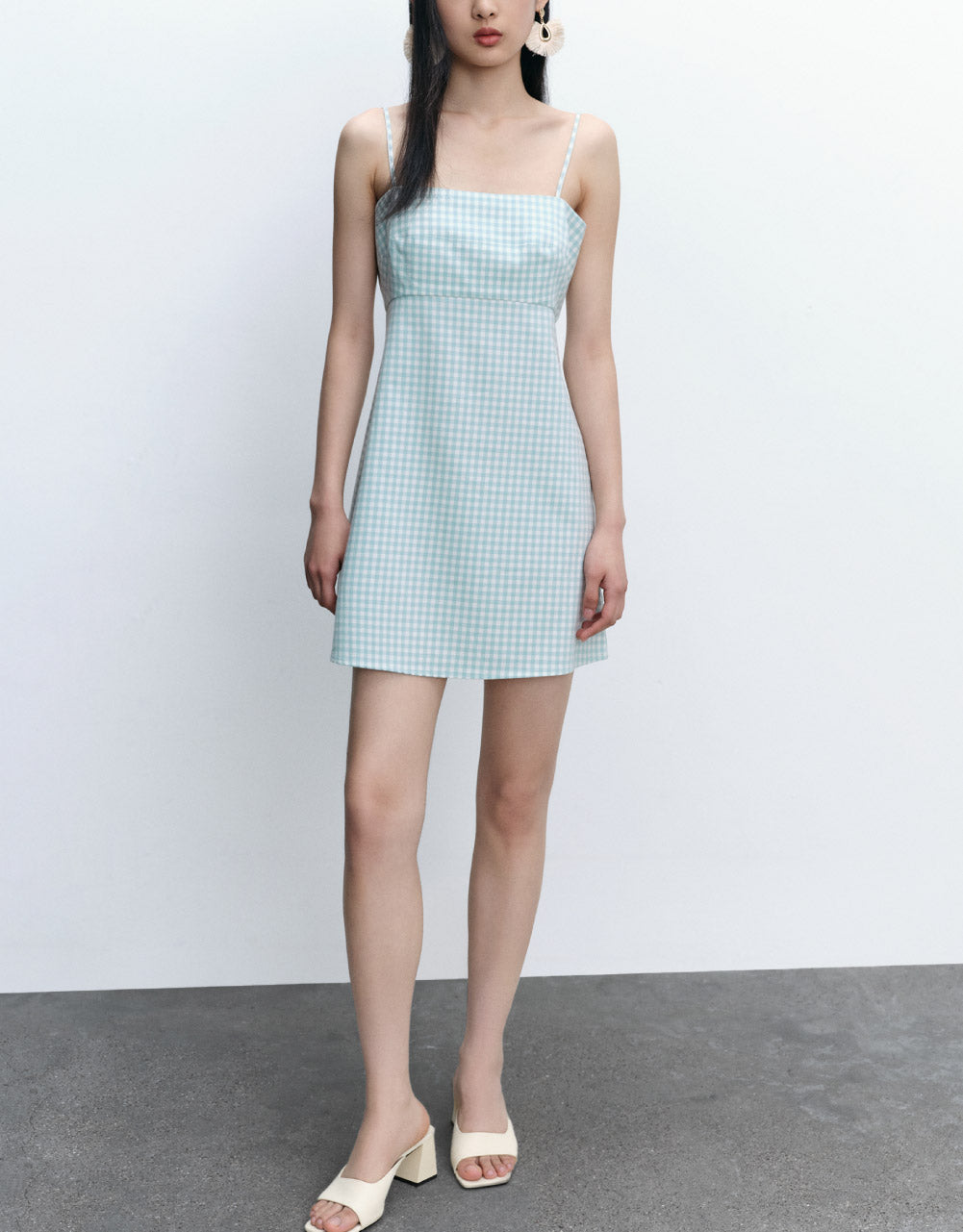 Checkered Sleeveless A-Line Dress