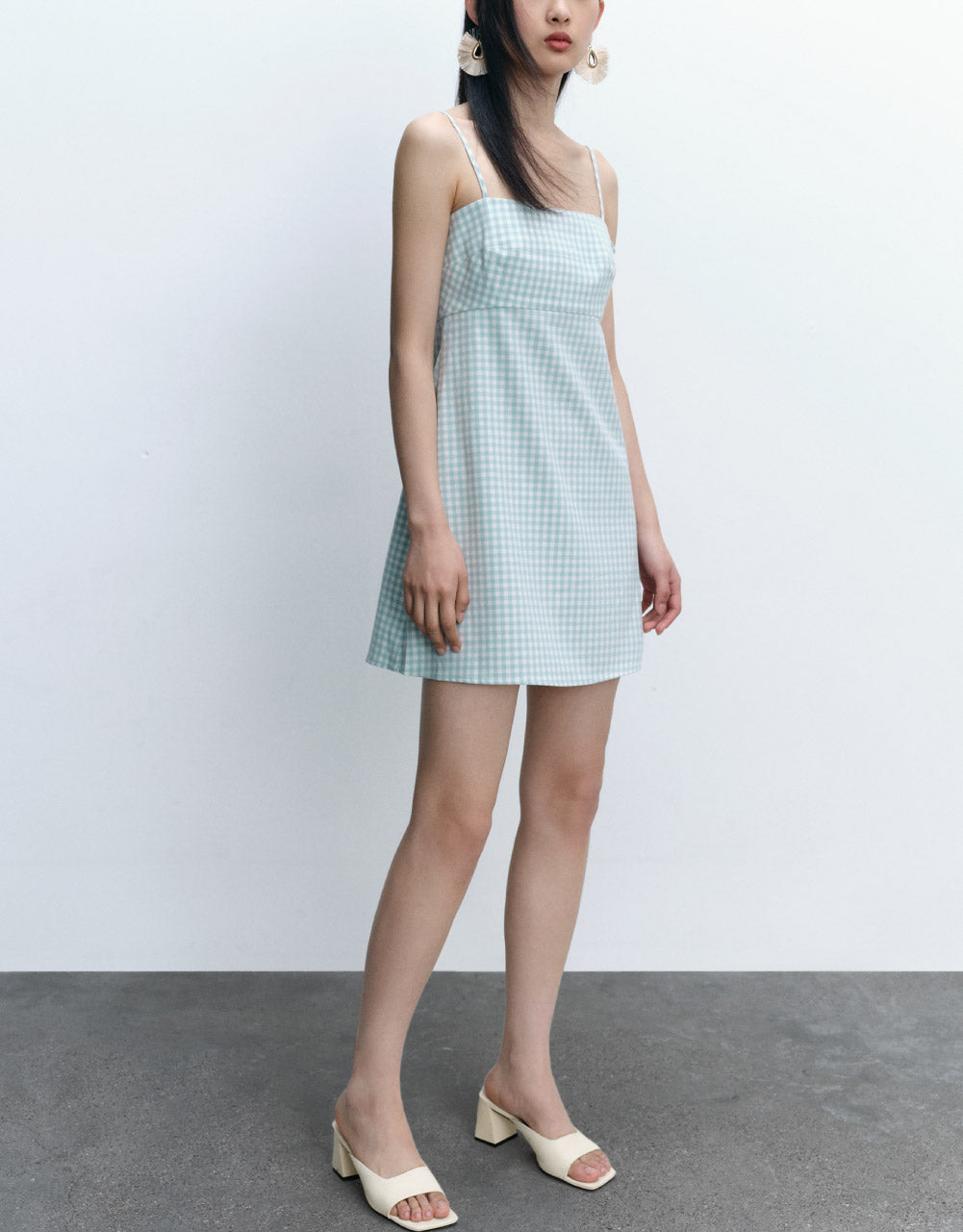 Checkered Sleeveless A-Line Dress