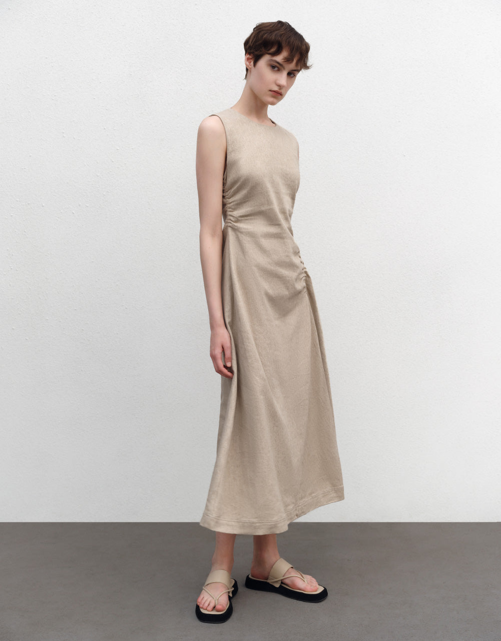 Sleeveless Crew Neck Midi Dress