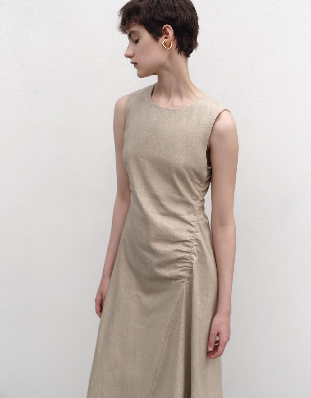 Sleeveless Crew Neck Midi Dress