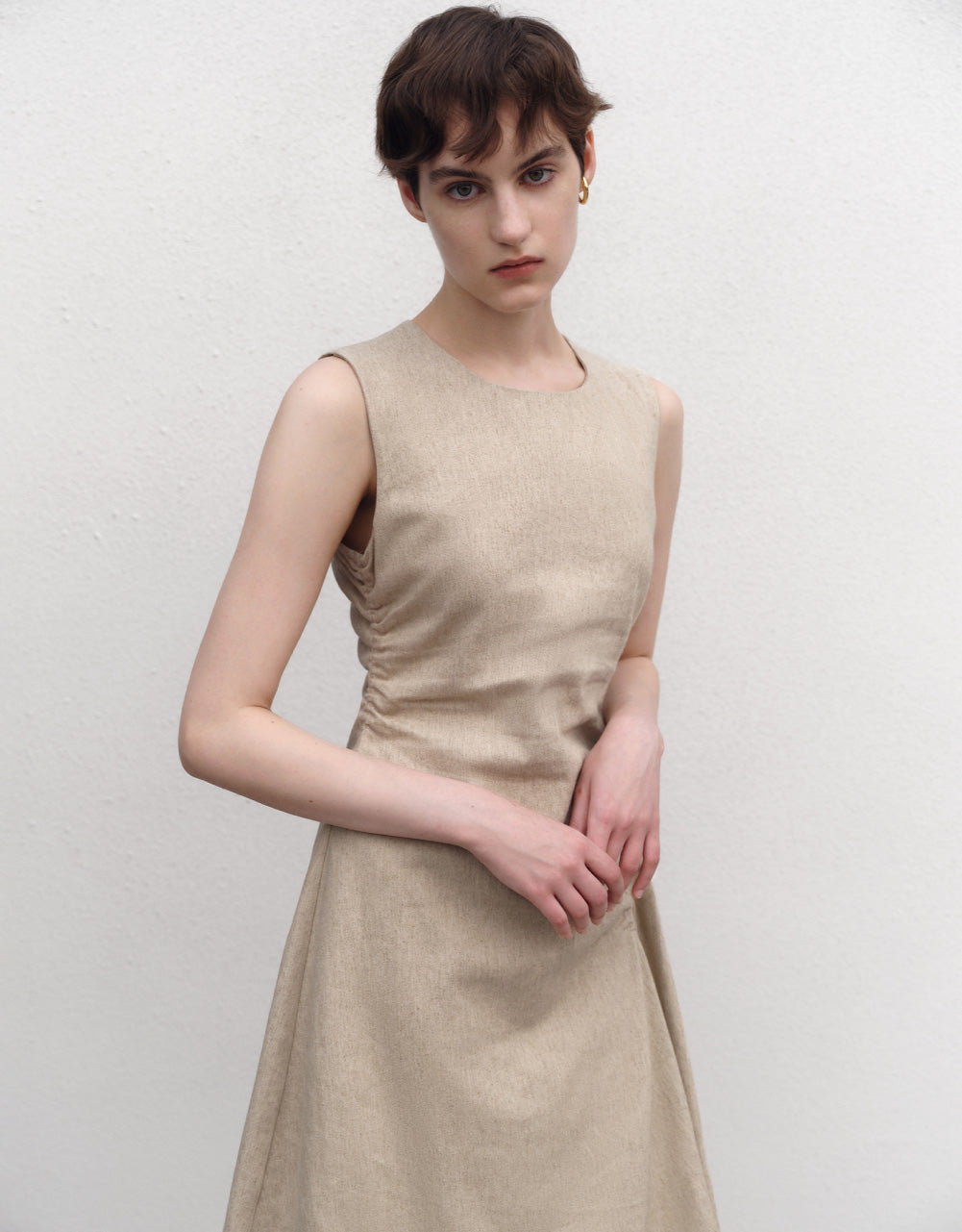 Sleeveless Crew Neck Midi Dress