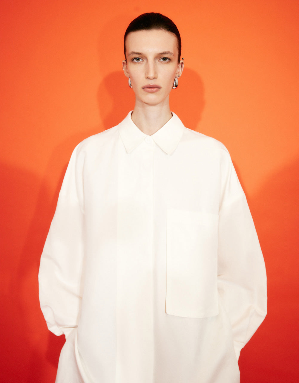 Drop Shoulder Sleeve Shirt Collar Shirts