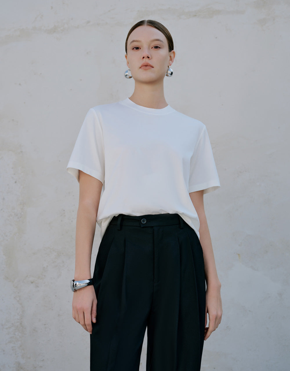 Plain Crew Neck Loose T-Shirt