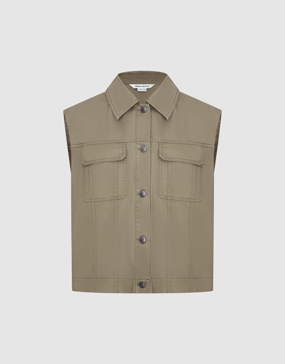 Straight Shirt Collar Vest