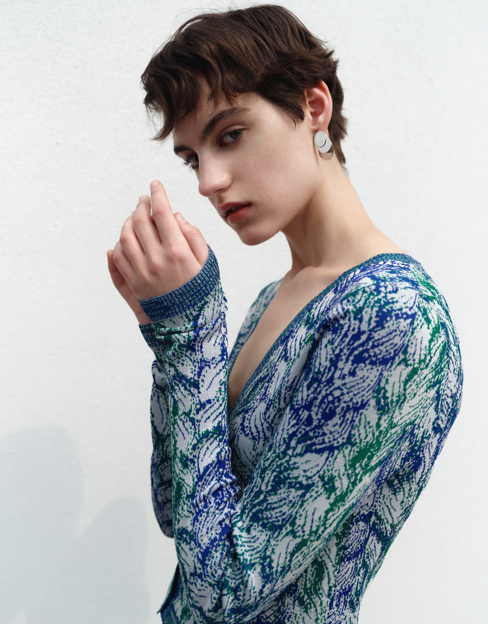 V-Neck Knitted Cardigan