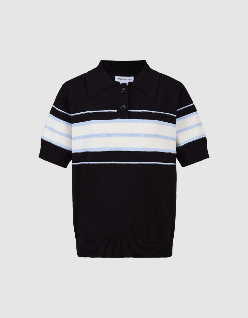 Striped Polo Knitted T-Shirt