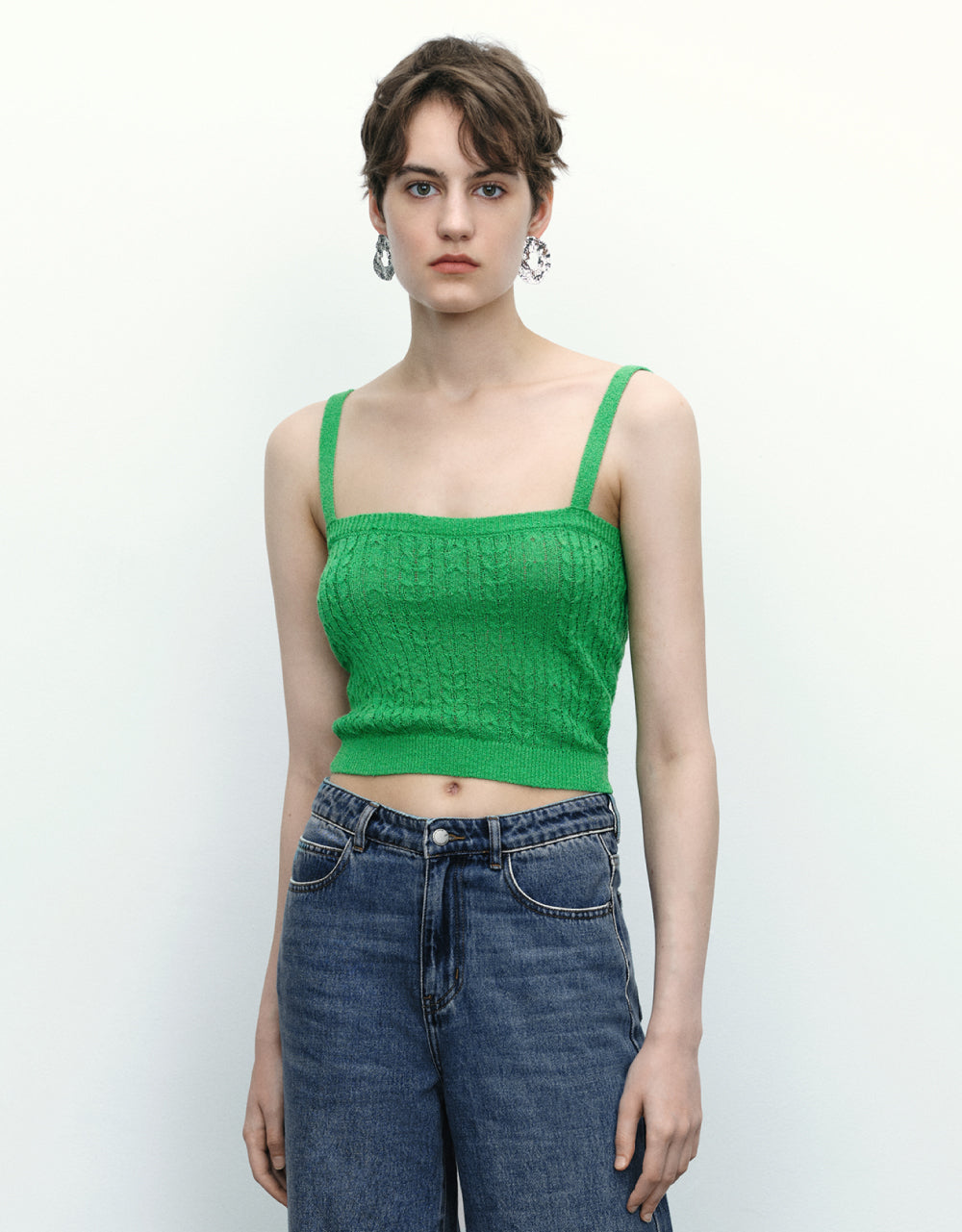 Sleeveless Cable Knitted Top