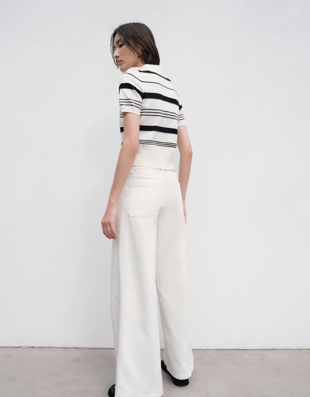 Striped Knitted Polo T-Shirt