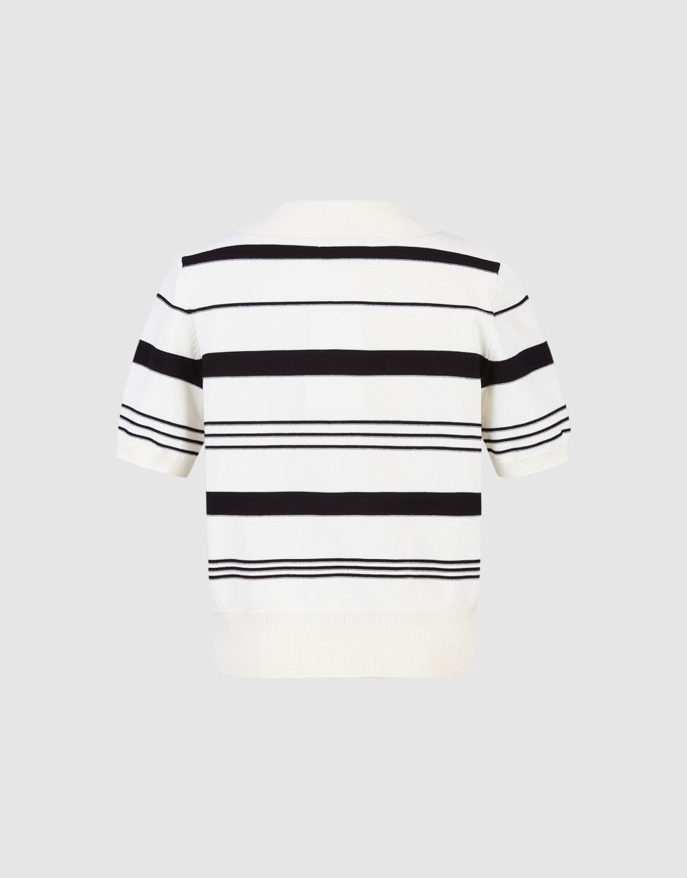 Striped Knitted Polo T-Shirt