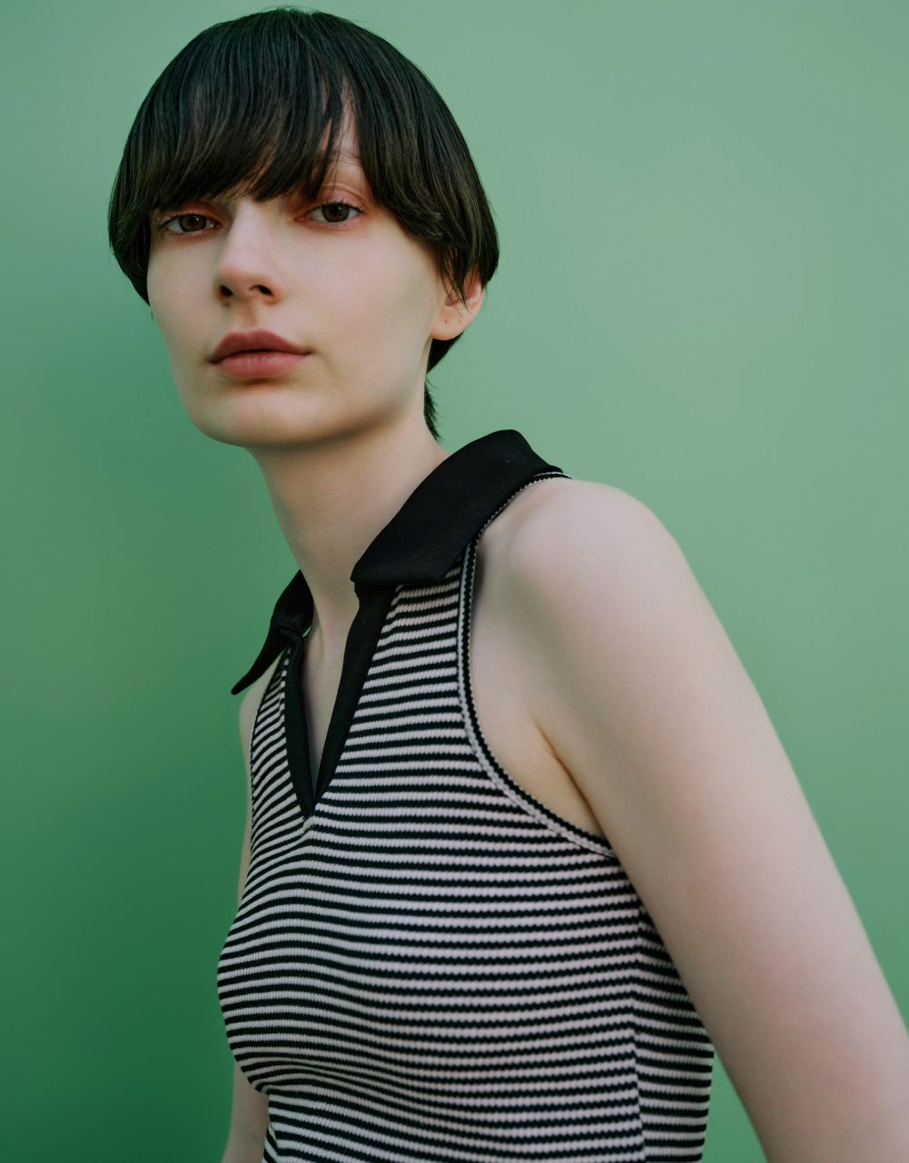 Striped Polo Tank Top