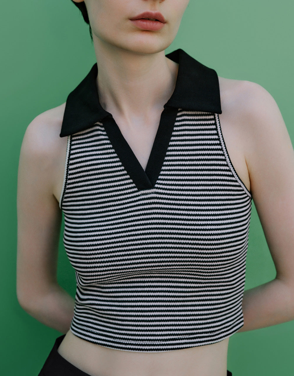 Striped Polo Tank Top