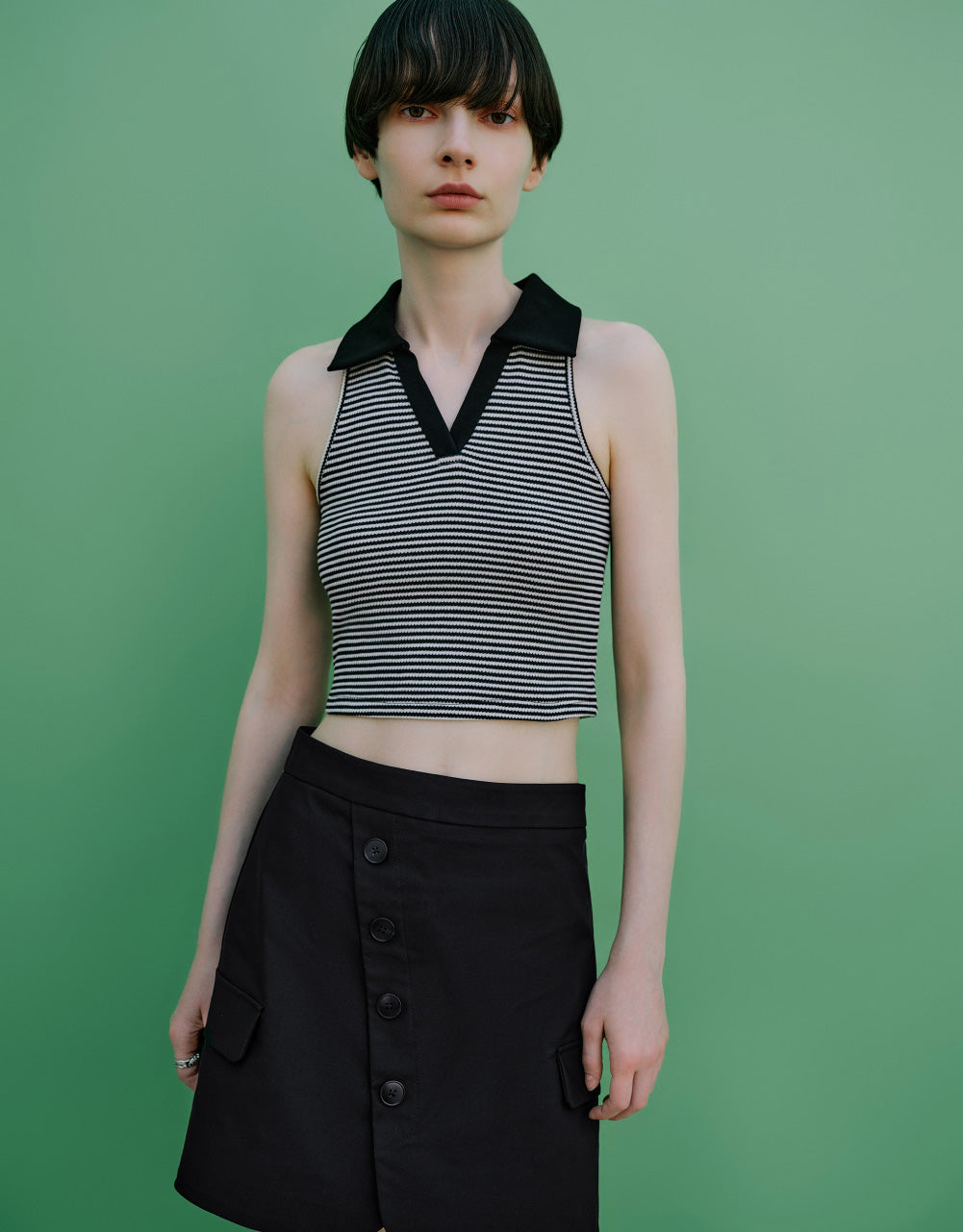 Striped Polo Tank Top