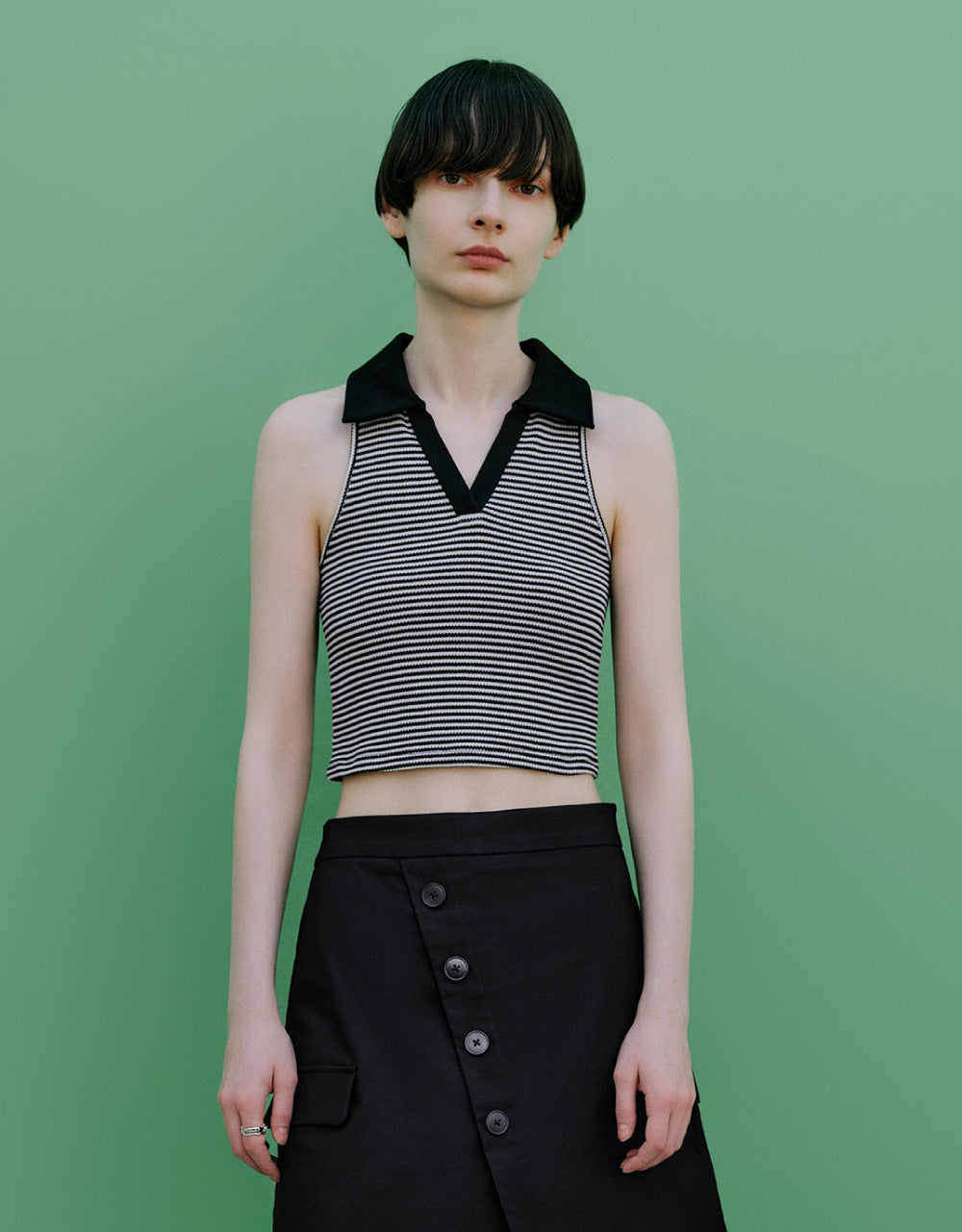 Striped Polo Tank Top