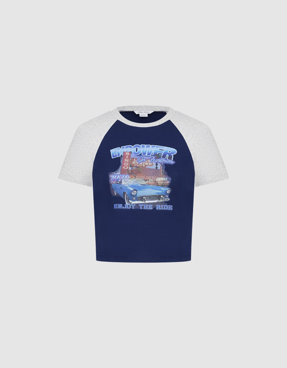 Graphic Raglan Sleeve Skinny T-Shirt