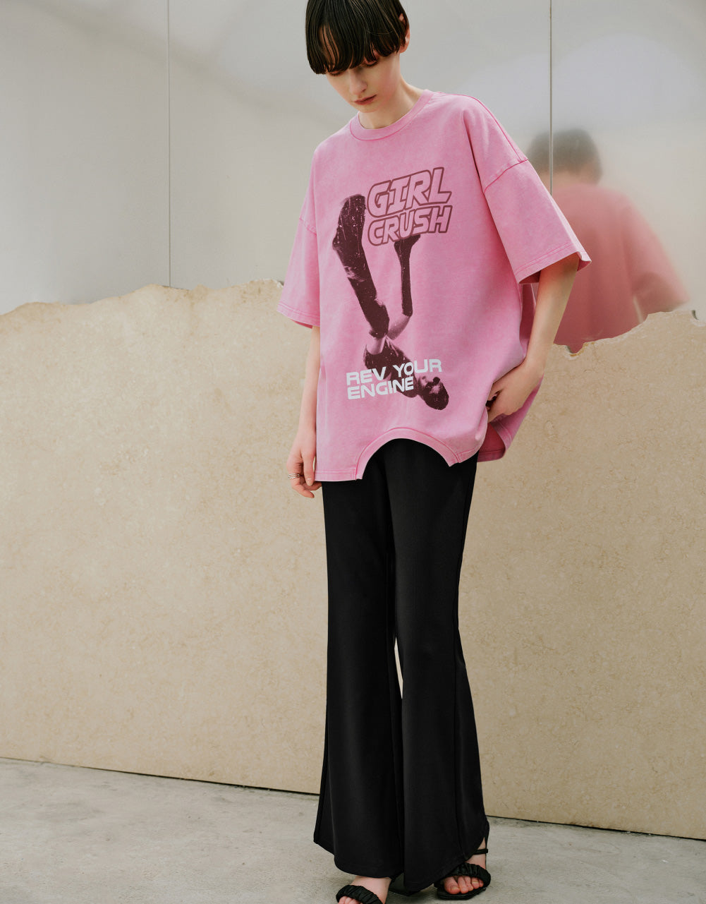 Graphic Drop Shoulder Loose T-Shirt