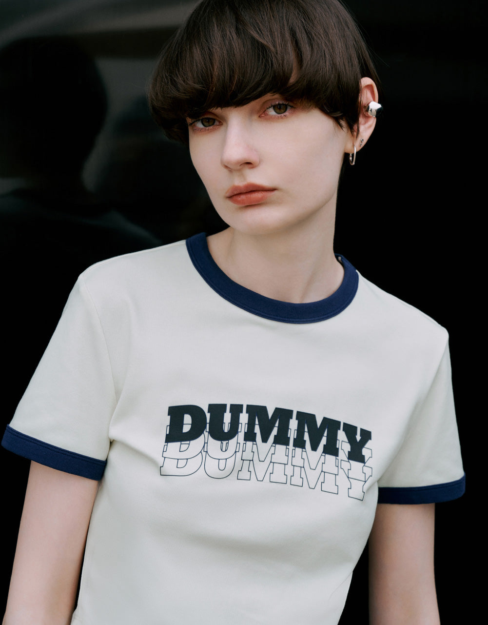 Printed Crew Neck Skinny T-Shirt
