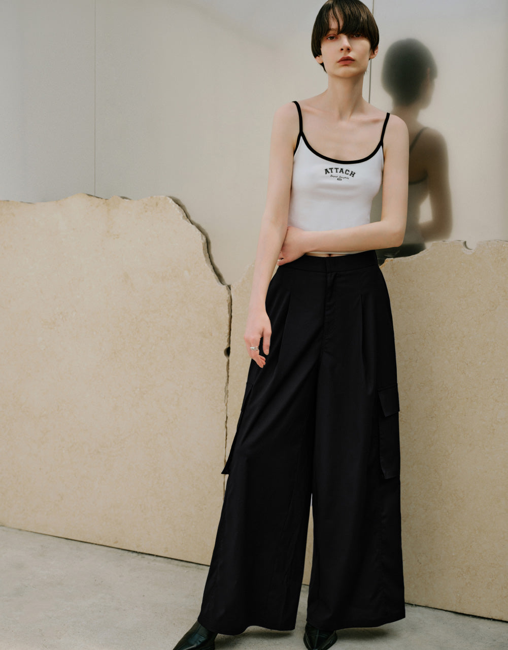 Wide-Leg Pants With Pockets
