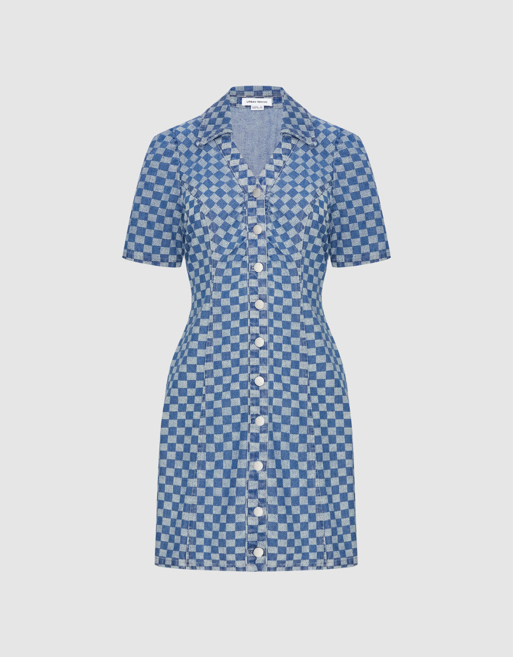 Checkered Denim Dress