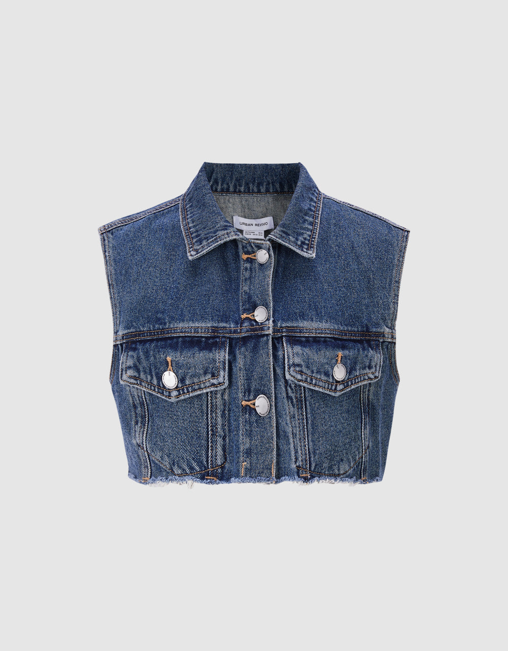 Raw Hem Sleeveless Denim Shirt