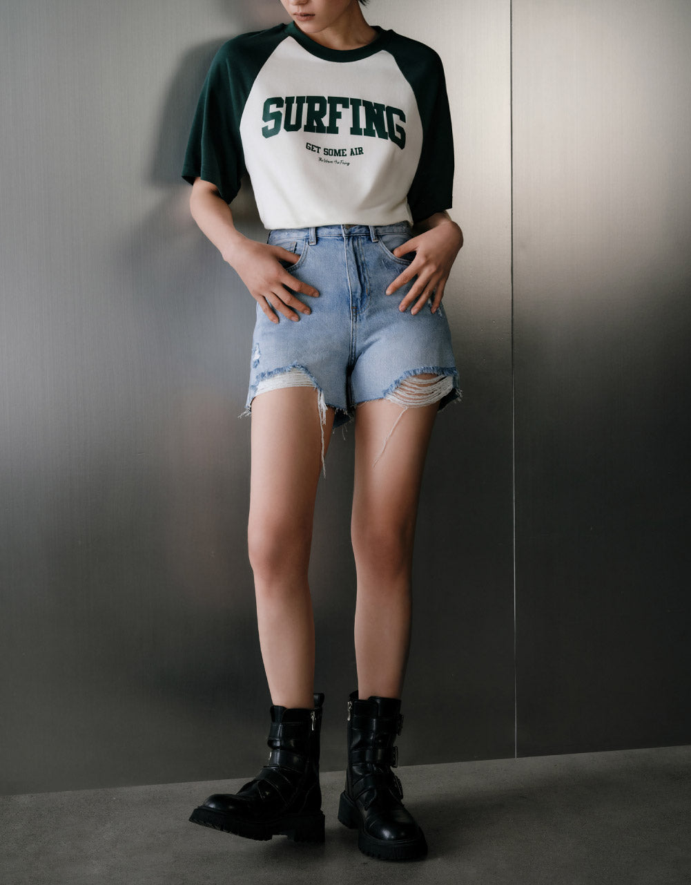Raw Hem Denim Shorts
