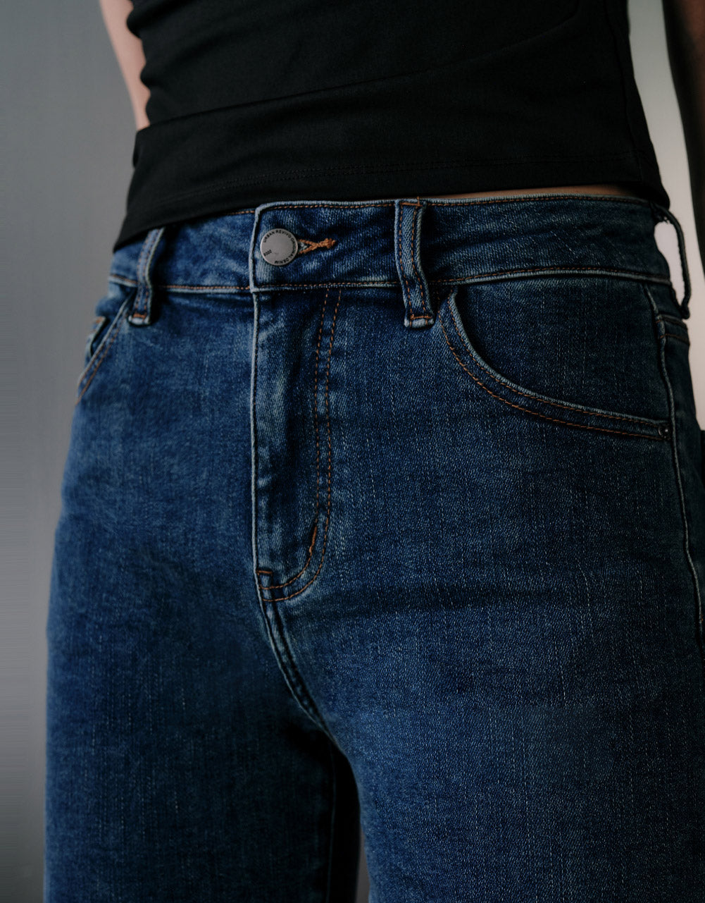 Mid-Waist Denim Shorts