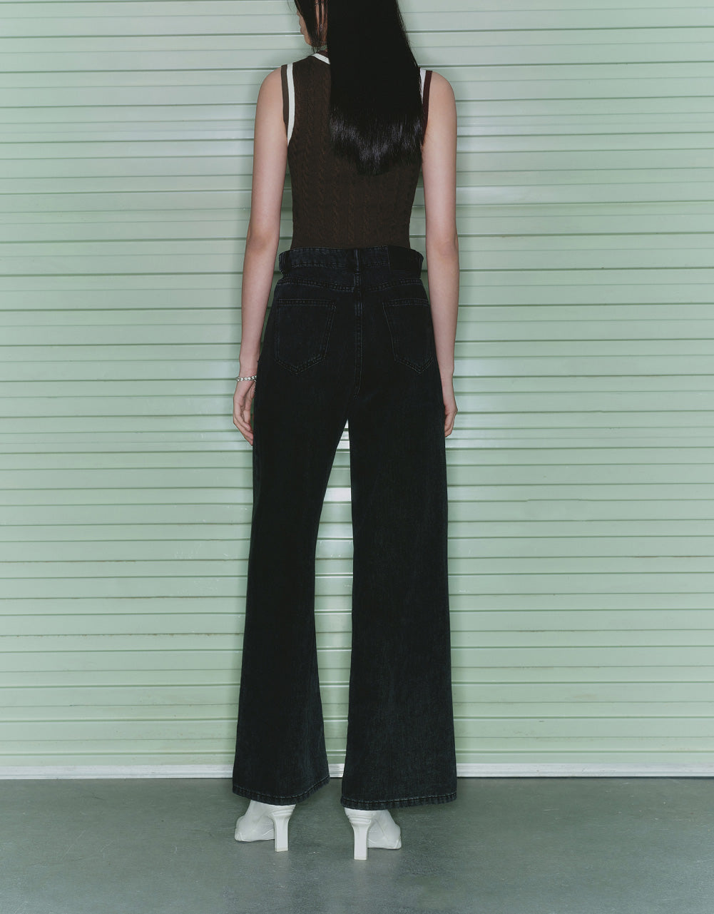 Number Embroidery Cable Knit Vest